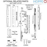 HOPPE 3-POINT MULTIPOINT LOCK, DOOR HEIGHTS 76.61"- 80.56", 1-3/8" BACKSET, SHOOTBOLT VERSION