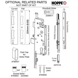 HOPPE 3-POINT MULTIPOINT LOCK, DOOR HEIGHTS 79.57 - 83.50", 1-3/8" BACKSET, SHOOTBOLT VERSION