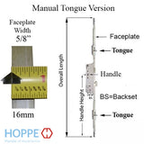 HOPPE Multipoint Lock Assembly, 1-3/4" Backset, Bottom Tongue @ 24.41", Top @ 23.62"