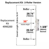 Hoppe Multipoint Lock, 1-3/8" Backset, Manual 2 Rollers @ 29.53" Btm &amp; 28.74" Top