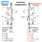 Hoppe Multipoint Lock, 1-3/8" Backset, Manual 2 Rollers @ 29.53" Btm &amp; 28.74" Top