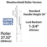 16mm 45/92 Manual Version Rollers at 27.32" &amp; 32.6" - Weathershield / Winkhaus