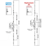 Hoppe Multipoint Lock, 1-3/8" backset, Manual 2 rollers Bottom @ 29.53" &amp; Top @ 50.59