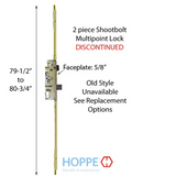 79-1/2 inch Shootbolt, 35 inch handle height, 45mm backset Discontinued See Replacement Options