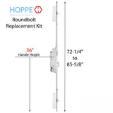 Replacement Kit for discontinued 80 inch Fuhr Roundbolt 45mm backset