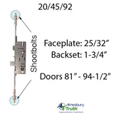 20mm Adjustable 45/92 Shootbolt Replacement, Doors 81