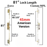 ESSVE 81" Multipoint Lock, 20mm 45/92 Active Single Door with Hooks - American Version