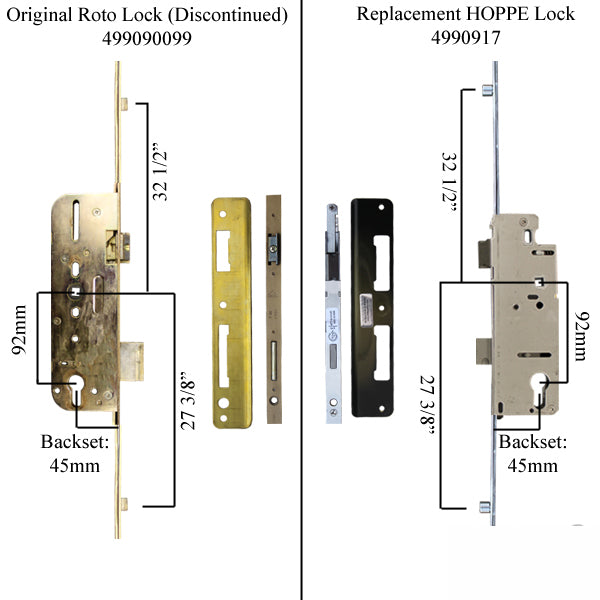 Replacement Kit for Roto 3 point roller multipoint lock in Weathershie ...