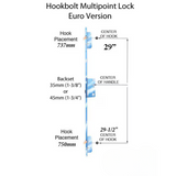 Winkhaus 20mm Cobra 35/92 Multipoint Lock System with Hooks 82-7/8 inch