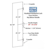 European style MPL 45mm Lock System with Hooks (590 mm) - Discontinued