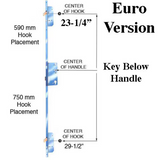European style MPL 45mm Lock System with Hooks (590 mm) - Discontinued