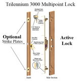 Trilennium 3000 Series Multipoint Lock for 10 Foot Door Right Hand Inswing No Strike Plates