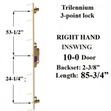 Trilennium 3000 Series Multipoint Lock for 10 Foot Door Right Hand Inswing No Strike Plates