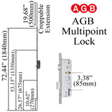 Agb Sicurtop 1685 Mp Lock 4 Roller Cam 85pz / 55mm Backset