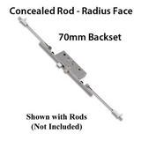 Active Concealed Multi-Point Lock Rod , 70/92 Radius Faceplate Attached Peachtree