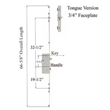 Sentry Multipoint Lock, 60/140 Tongue Version for 80" tall Doors