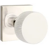Emtek 5050 Select Brass Knob With Conical Stem And Square Rosette Dummy, Pair