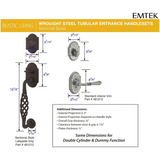 Emtek 460212 Sectional with Lafayette Grip Entrance Handleset - Wrought Steel Tubular - Dummy