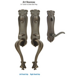 Emtek 472333 Art Nouveau Entrance Handleset - Lost Wax Cast Bronze Tubular - Double Cylinder