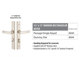 Emtek 8044 STRETTO Narrow Trim Lockset, 1-1/2" x 11" Modern Rectangular Keyed, Brass Tubular, Dummy (Pair)
