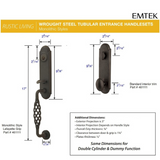 Emtek 461111 Monolithic with Lafayette Grip Entrance Handleset - Wrought Steel Tubular - Single Cylinder