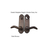 EMTEK #5 STYLE SIDEPLATE DARK BRONZE SINGLE CYLINDER ENTRY SET