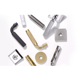 Emtek 8561  Select Brass Lever Handle With Stem And Wilshire Rosette Dummy, Pair