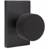 Emtek 5052 Select Brass Knob With Conical Stem And Modern Rectangular Rosette Dummy, Pair