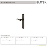 Emtek 4041 STRETTO Narrow Trim Lockset, 2" x 10" Arched Non-Keyed, Brass Tubular, Dummy Single Sided