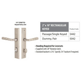 Emtek 5444 STRETTO Narrow Trim Lockset, 1-1/2" x 11" Rectangular Keyed, Brass Tubular, Single Cylinder