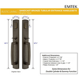 Emtek 455929 Brighton Grip by Grip Entrance Handleset - Sandcast Bronze Tubular - Dummy