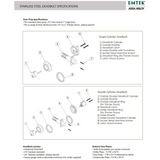 Emtek Stainless Steel Modern Disc Deadbolt Single Cylinder S50004