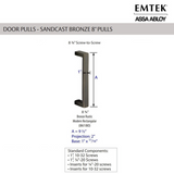 Emtek 86180 Rustic Modern Rectangular Bronze 8 3/4" Pull