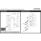 Emtek 7442 STRETTO Narrow Trim Lockset, 2" x 10-1/2" Concord Keyed, Brass Tubular, Single Cylinder