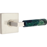 Emtek 5112 Select Brass Lever Handle With Stem And Modern Rectangular Rosette Passage Set