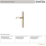 Emtek 4043 STRETTO Narrow Trim Lockset, 1-1/2" x 11" Arched Non-Keyed, Brass Tubular, Dummy Single Sided