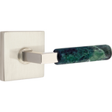 Emtek 5210 Select Brass Lever Handle With Stem And Square Rosette Privacy Set