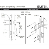 Emtek 5322 Modern Rectangular Two-Point Lockset - Brass Tubular - Double Cylinder