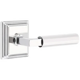 Emtek 8561  Select Brass Lever Handle With Stem And Wilshire Rosette Dummy, Pair