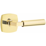 Emtek 5306  Select Brass Lever Handle With Stem And Urban Modern Rosette Dummy, Pair