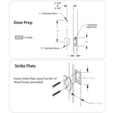 Emtek 5302 Modern Rectangular Single Point Lockset - Brass Tubular - Key in Knob/Lever