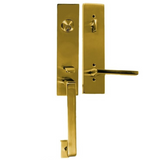 Emtek 4818 Davos Single Cylinder Entrance Handleset - Brass Tubular