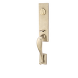 Emtek 451512 Rectangular Monolithic Entrance Handleset - Sandcast Bronze Tubular - Single Cylinder