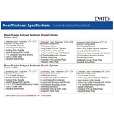 Emtek EMP4213 Hamden Single Cylinder Entrance Handleset - Brass Tubular - EMPowered Upgrade