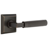 Emtek 8035 Select Brass Lever Handle With Stem And Quincy Rosette Dummy, Pair