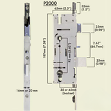 16MM P2000 ACTIVE LOWER 45/92 SHOOTBOLT, DOORS 82.0 - 95.5