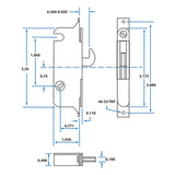 50000876 Flush Mount Sliding Door Mortise lock