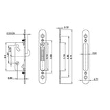 5000881 Single Point Sliding door Mortise Lock with Faceplate