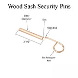 Wood Sash Security Pins - Brass