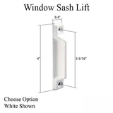 Sash Lift - Wood and Vinyl Sash Hardware, Diecast Metal - Choose Color